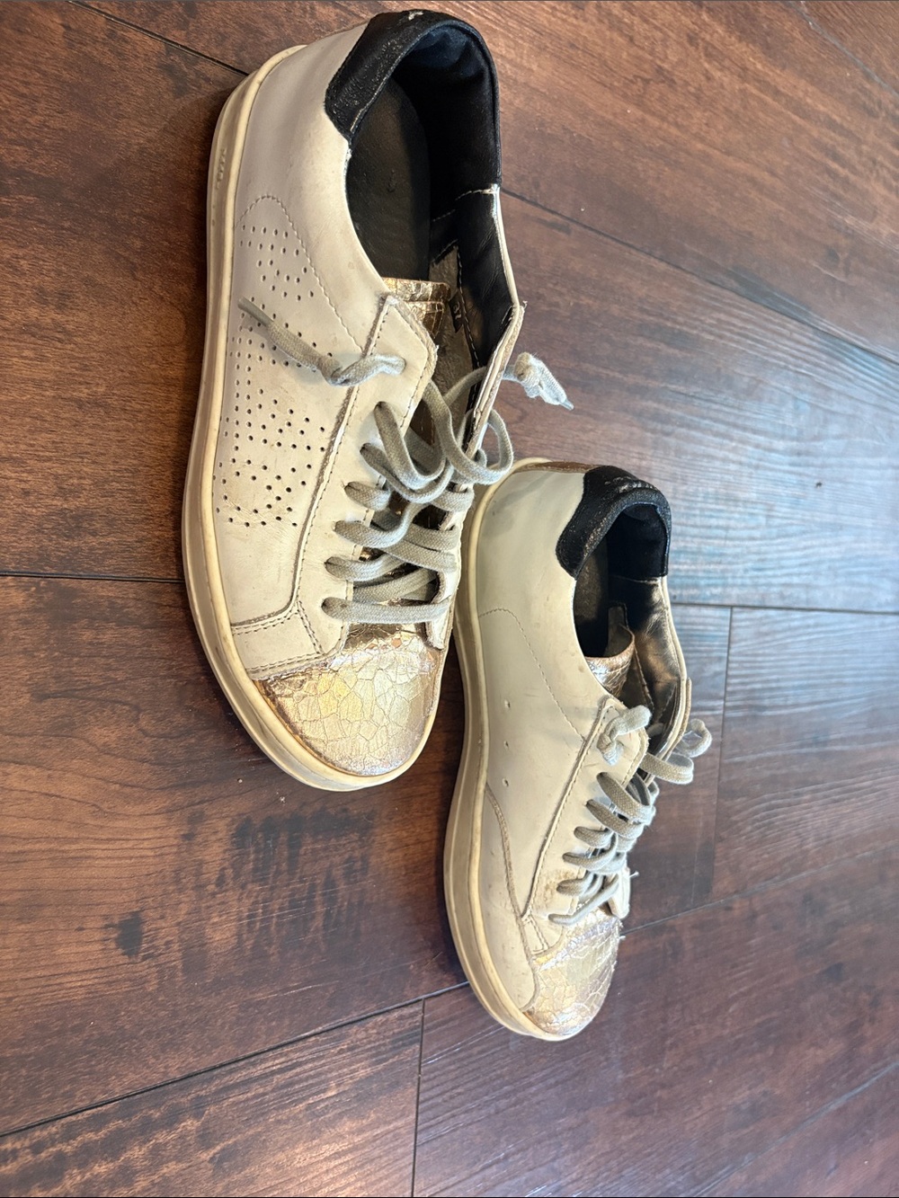 P448 White Sneakers with Rose Gold Accents - Picture 9 of 10